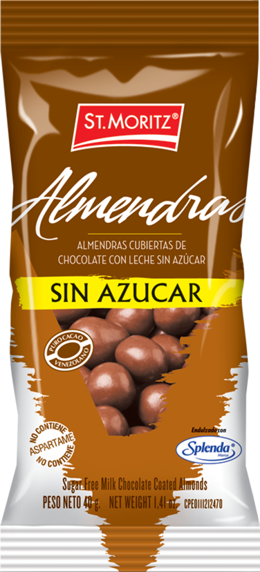 CHOCOLATE ST MORITZ 40G GRAGEADO ALMENDRAS LECHE S/A