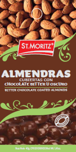 CHOCOLATE ST MORITZ 40G GRAGEADO ALMENDRAS  DE LECHE
