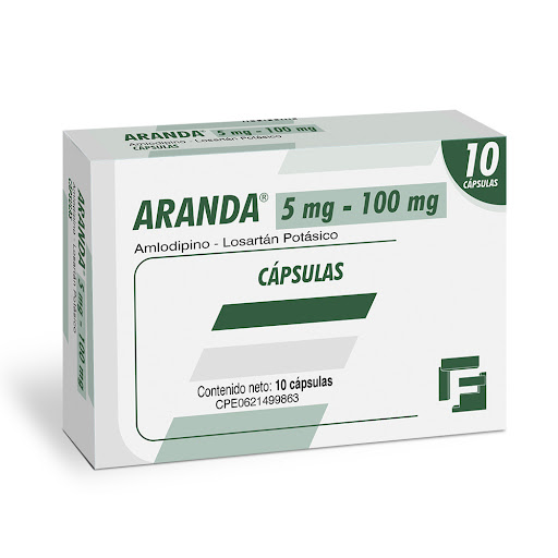 ARANDA 5MG/100MG X 10CAP AMLO LOSART FARMA