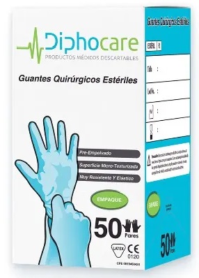 GUANTES ESTERILES TALLA 7A X 1PAQ DIPHOCARE