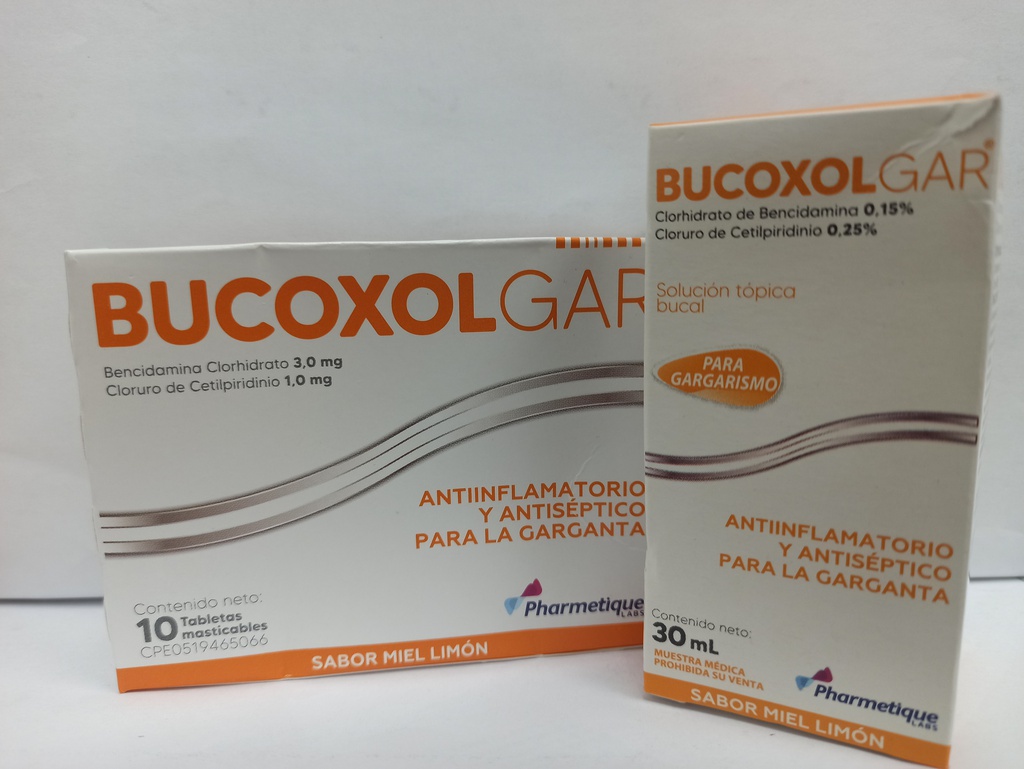 BUCOXOLGAR MIEL X10TAB + 30ML SOL BUC LA SANTE