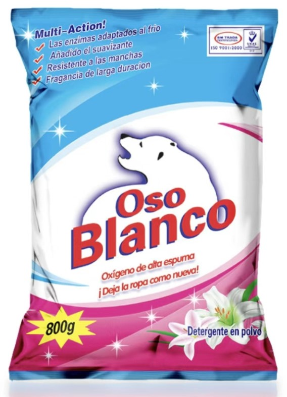 DETERGENTE OSO BLANCO 800GR ORIGINAL EN POLVO