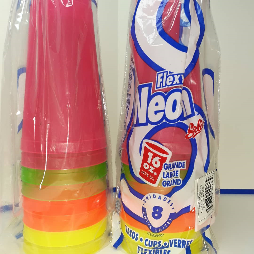VASOS 16OZ SELVA FLEXY NEON