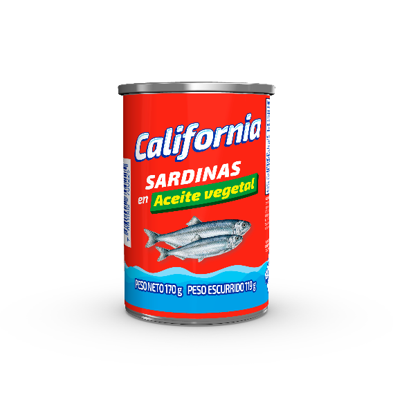 SARDINA CALIFORNIA 170GR ACEITE VEGETAL