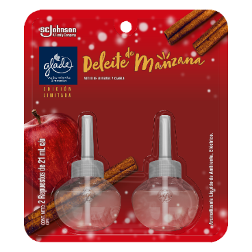 AMBIENTADOR GLADE 2PACK DELEITE DE MANZANA RESP.