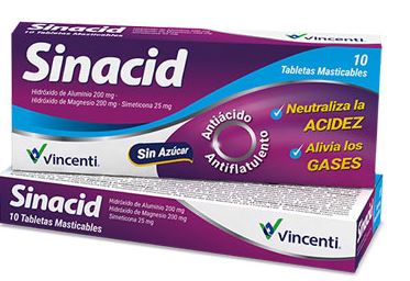 SINACID 200MG 25MG X 10TAL ALUM MAG SIME VINCENTI