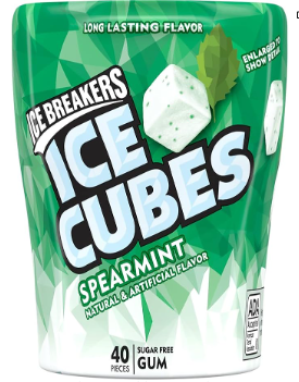 CHICLE ICE BREAKERS UND CUBO DE MENTA VERDE***