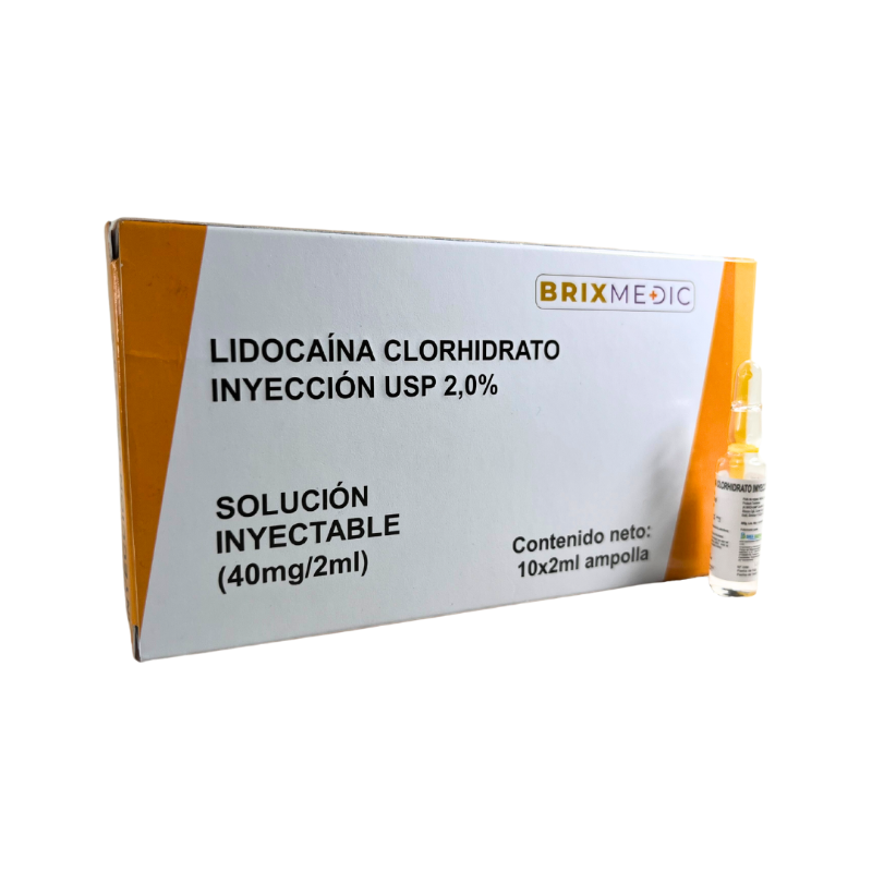 LIDOCAINA CLORHI 2% 40MG 2ML X 1AMP USP SOL INY BRIXMEDIC