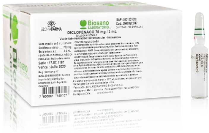 DICLOFENAC SODICO 75MG/3ML X 1AMP BIOSANO