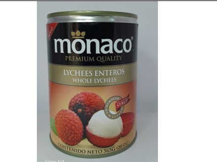 LYCHEES MONACO 565GR ENTEROS EN ALMIBAR