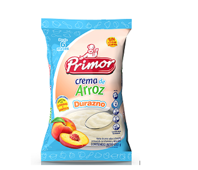 CREMA DE ARROZ PRIMOR 450GR DURAZNO