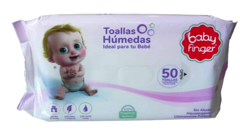 TOALLAS HUMEDAS BABY FINGER 50UND ROSADA