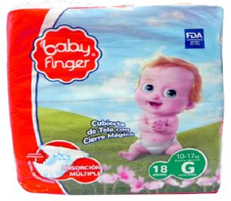 PAÑALES BABY FINGER 18UND G