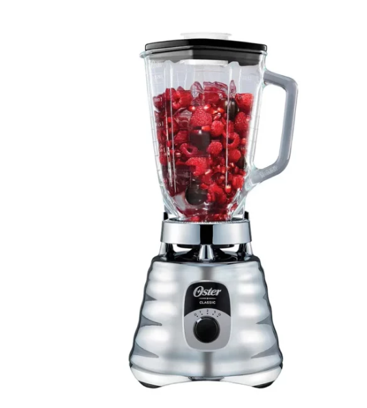 LICUADORA OSTER CROMADA DE 3VEL V/VIDRIO 700W