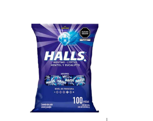 CARAMELOS HALLS 100UND MENTHOL LYPTUS