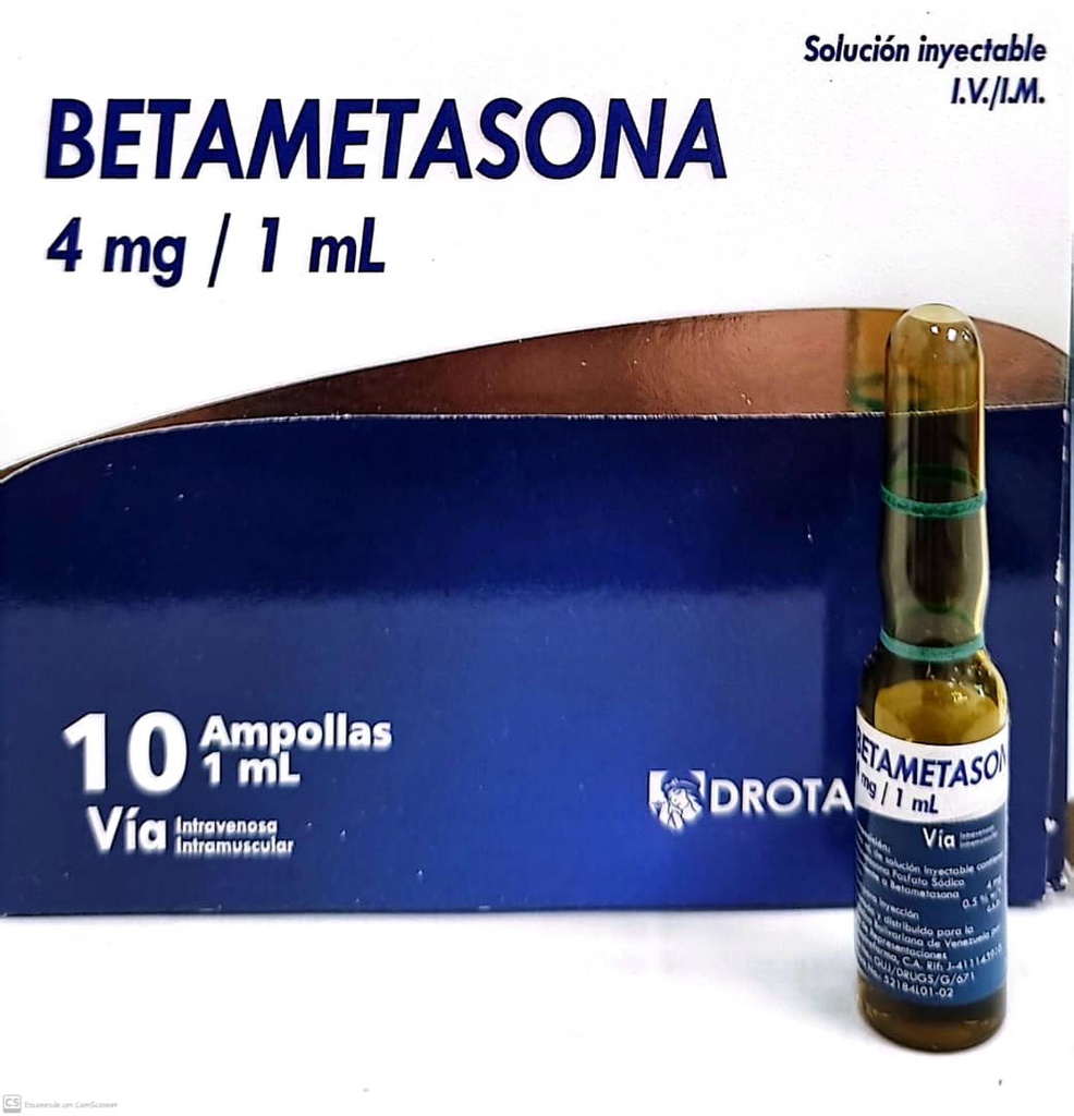 BETAMETASONA 4MG/1ML X 1AMP I.M I.V DROTAFARMA