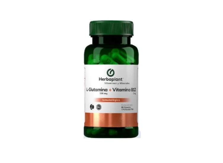 L GLUTAMINA VIT B12 X 60CAPS HERBAPLANT