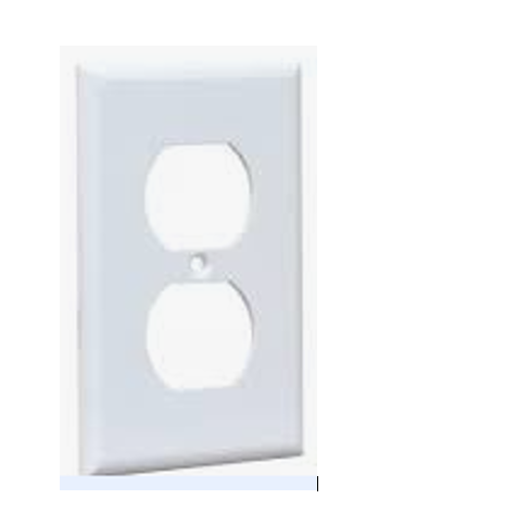 TAPA TOMA DOBLE DE PLAST BLANCA