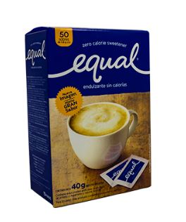 ENDULZANTE EQUAL 40GR SIN CALORIA 50SOBRES