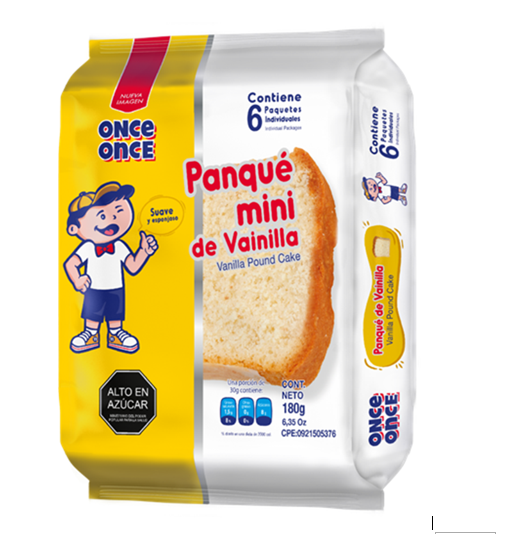 PANQUE ONCE ONCE MINI VAINILLA 6X180GRS
