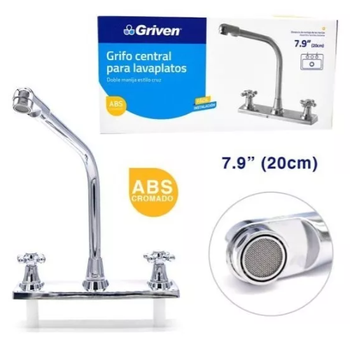 LLAVE GRIVEN P/FREGADERO DOBLE 7.9&quot; ALTA
