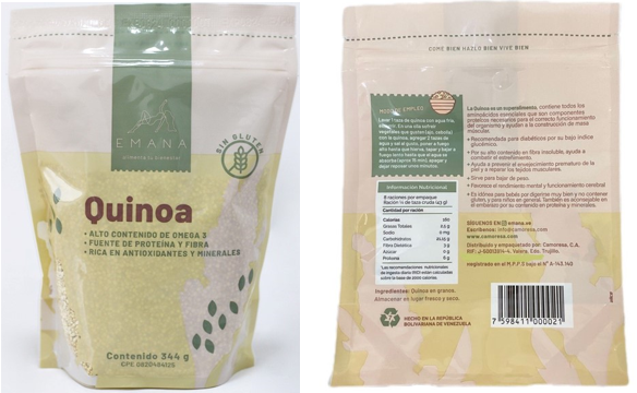 HARINA DE QUINOA EMANA 336GR S/GLUTEN