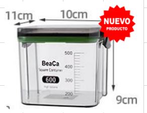 ENVASE CONSERVADOR PARA ESPECIAS CON TAPA CUADRADO 11.5X10.5X9