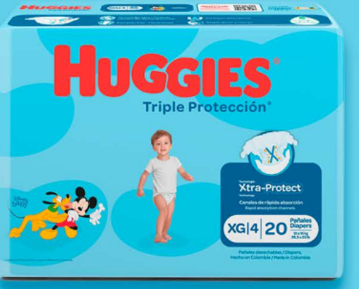PAÑALES HUGGIES XG 20UND TRIPLE PROTEC