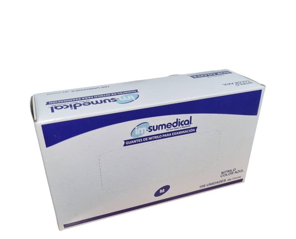 GUANTES DE NITRILO 100UND AZUL M IMSUMEDICAL