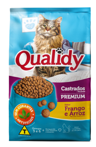 ALIMENTO P/GATO QUALIDY 500GR POLLO/ARROZ CASTRADOS
