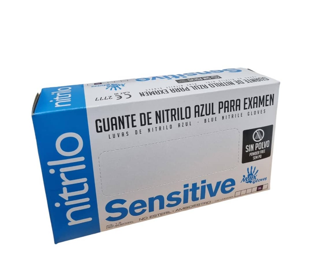 GUANTES DE NITRILO 100UND AZUL XL MAXGLOVES