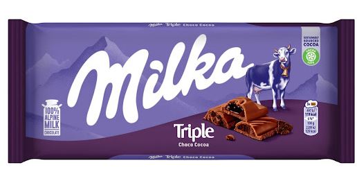 CHOCOLATE MILKA 90GR TRIPLE CHOCOLATE