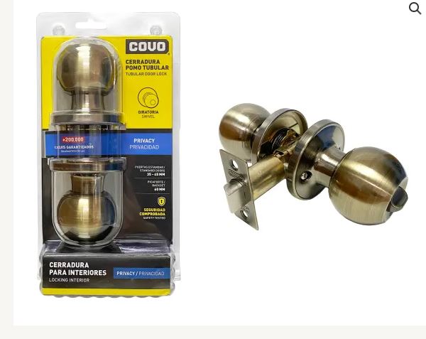 CERRADURA DE BAÑO COVO POMO SWITCH BRONCE  6-440