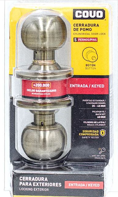 CERRADURA COVO POMO BOTON BRONCE 4-131