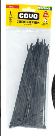 TIRRAP COVO 3.6X200MM 50UND  NYLON NEGRO 7-469 