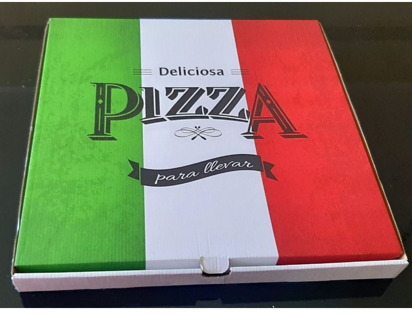CAJA DE PIZZA 25X25 CORRUGADA CON DISEÑO