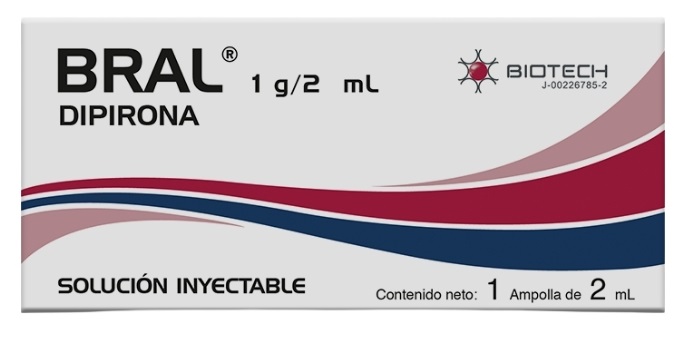 BRAL 2ML X 1AMP SOL INY IM IV DIPIRONA BIOTECH