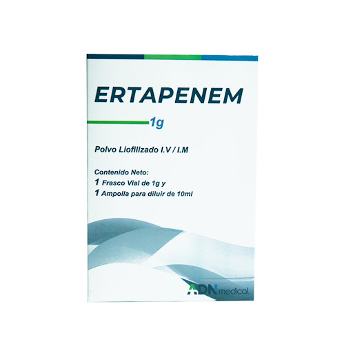 ERTAPENEM 1GR X 1FRASCO CON 1AMP IM IV ADN MEDICAL