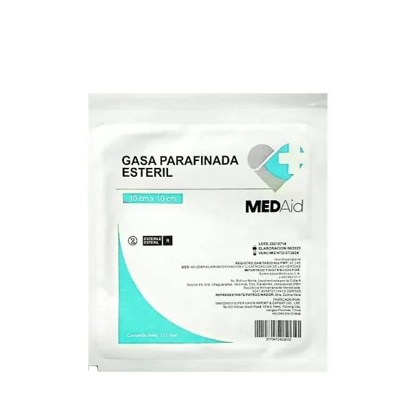 GASA PARAFINADA ESTERIL 10CM X 10CM X 1UND MEDAID