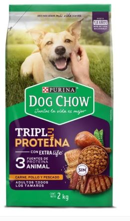 ALIMENTO P/PERRO DOG CHOW 2KG TRIPLE PROTEINA ADULT
