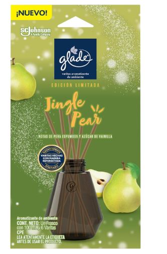 AMBIENTADOR GLADE 100ML+6VARITAS  JINGLE PEAR
