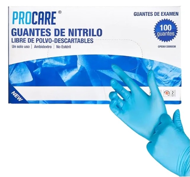 GUANTES DE NITRILO 100UND S PROCARE