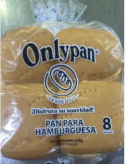 PAN ONLYPAN 620GR HAMBURGUESA