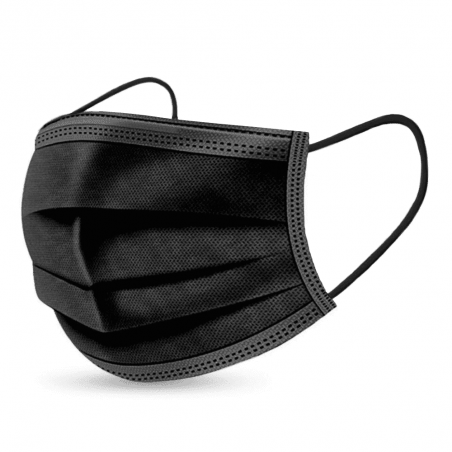 MASCARILLAS QUIRURGICAS X 5UND NEGRO PLUSMEDIC
