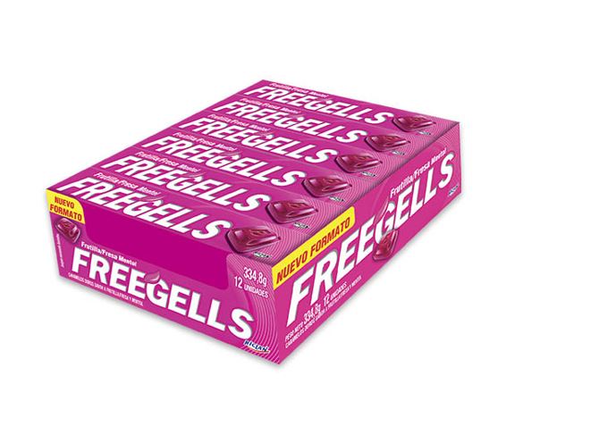 CARAMELOS FREEGELLS 12UND 334GR FRESA