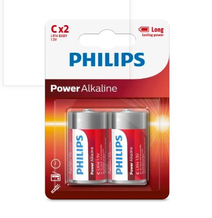 PILA C ALCALINA PHILIPS 2UND