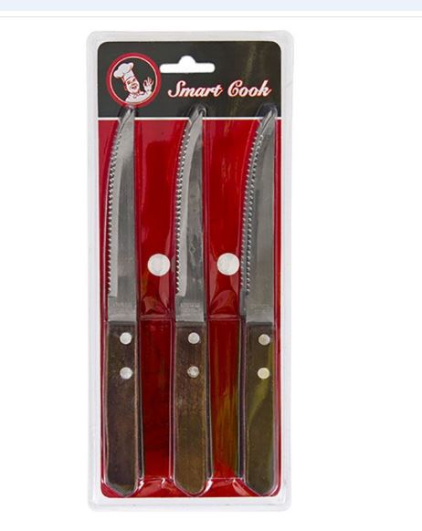 CUCHILLOS DE PARRILLA SMART COOK SET 6PZAS