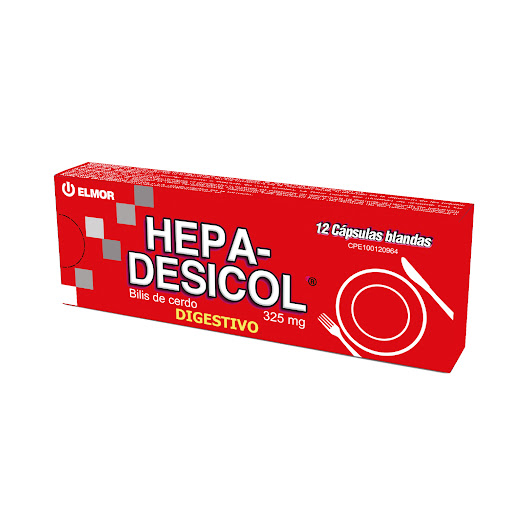 HEPADESICOL 325MG X 12CAPS ELMOR