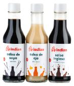 COMBO SALSAS INDIAN 300ML AJO SOYA INGLESA