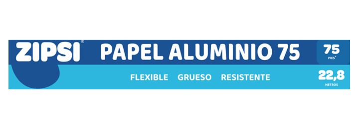 PAPEL ALUMINIO ZIPSI 22,86M 75FT